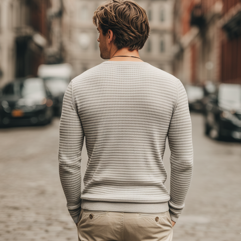 Robert™ | Men’s Plaid Textured V-Neck Sweater