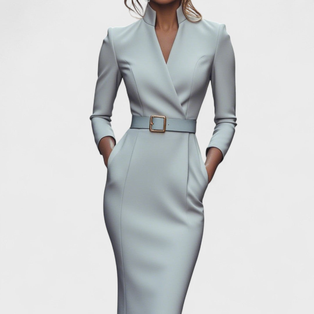 Viana™ – The Belted Power Dress Maxi