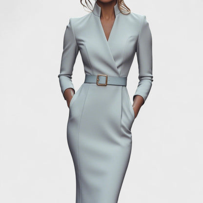 Viana™ – The Belted Power Dress Maxi