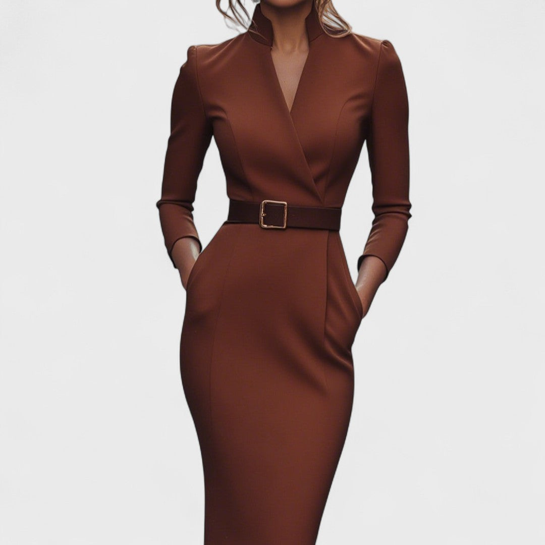 Viana™ – The Belted Power Dress Maxi