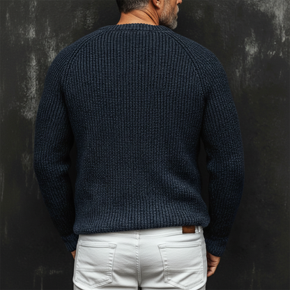 Charlie™ | Men’s Navy Henley Knit Sweater