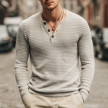Robert™ | Men’s Plaid Textured V-Neck Sweater