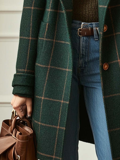 Aretha™ | Retro Plaid Tweed Coat